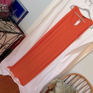 Boohoo Orange Tank Maxi Dress 16 NWT